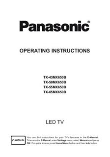 Panasonic TX 43MX650B manual. Camera Instructions.